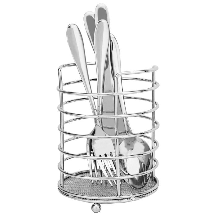 Practa Solutions Round Chrome Cutlery Holder