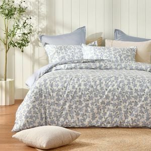 Dreamaker 100% Cotton Reversible Quilt Cover Set Thirri Queen Bed
