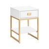 Sarantino Alessia Bedside Table - White/Gold