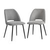Oikiture 2x Dining Chair Accent Chairs Linen Fabric Grey