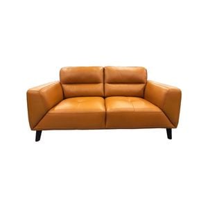 Downy  Genuine Leather Sofa 2 Seater Upholstered Lounge Couch - Tangerine