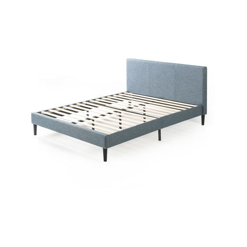 Zinus Queen Bed Frame Base Fabric Blue Bunnings Australia