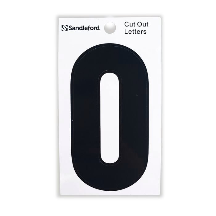 Sandleford 85mm Black Cut Out Self Adhesive House Letter O