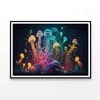 Jellyfish, Fish Float In Ocean  Print 100% Australian Made 120x90cm  (Poster)