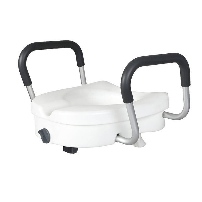 Levede Raised Toilet Seat with Handles Adjustable Height Aid Seniors White