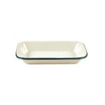 Urban Style Enamelware 14cm Pickle Tray w/ Green Rim - Cottage
