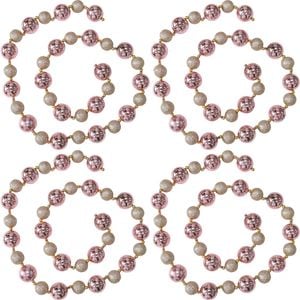 4PK LVD Bauble Garland Pink Champagne Seasonal Christmas Decoration