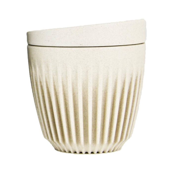 Huskee Cup Reusable Coffee Cup With Lid 228ml Single Natural Eco Friendly Reusable Cup