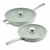 Circulon Halo With Laserdefense(tm) Ceramic Nonstick Induction 25/30cm Covered Skillet Set Sage Green
