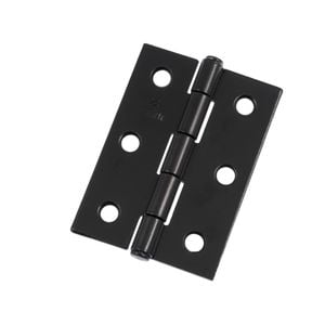 Lane 70mm Black Matte Fixed Pin Butt Hinge - 2 Pack