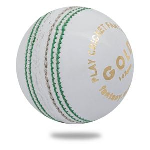 Cricnix Cricket Ball Gold White Leather (1-Pack) 142g for Practice or Training