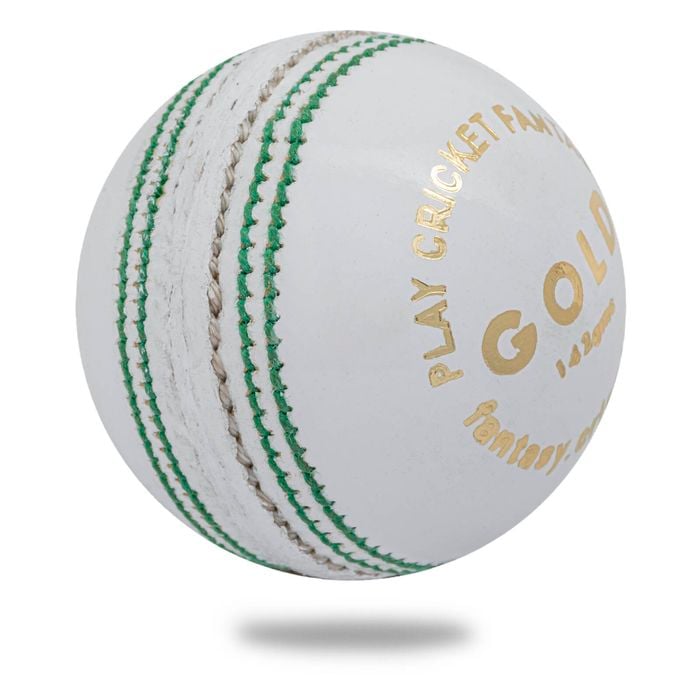 Cricnix Cricket Ball Gold White Leather (1-Pack) 142g for Practice or Training