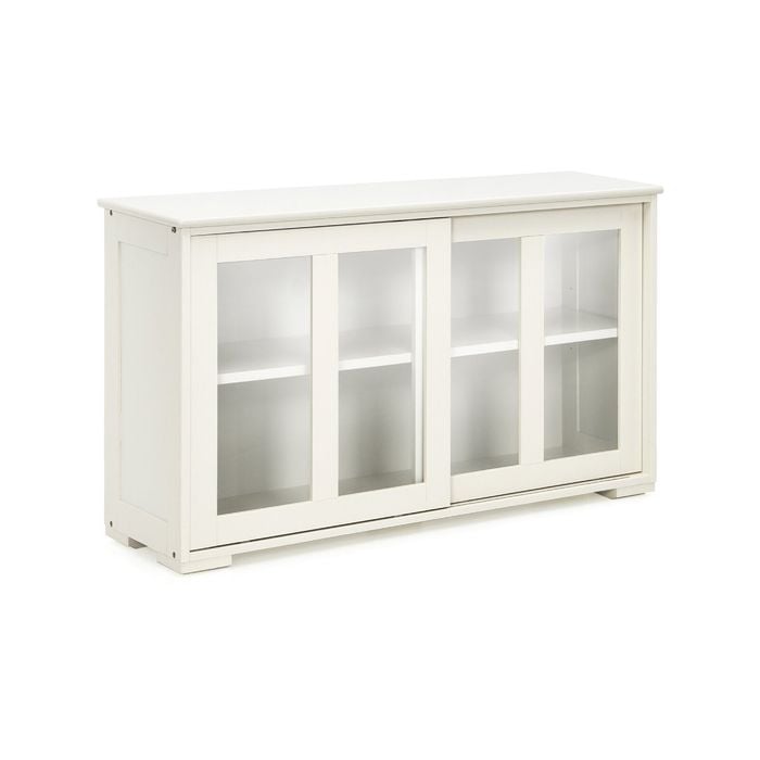 Costway Sideboard Kitchen Storage Cabinet Living Room Cream White