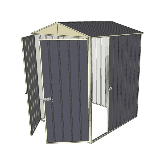 Build-a-Shed 1.5 x 1.5 x 2.3m Gable Single Sliding Side Door Shed - Grey