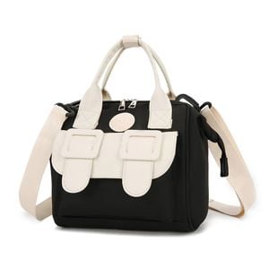 Anysort Mommy Diaper Bag Black Backpack Big Capacity Handbag Stroller For Moms Detachable Strap Maternity Shoulder Bag