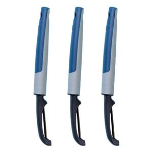 3PK Tasty Fruit/Vegetable Straight Swivel Peeler 22cm Black/Blue