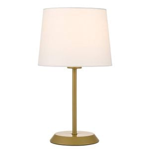 Telbix Jaxon Contemporary Table Desk Lamp Light Metal Fabric Gold Ivory