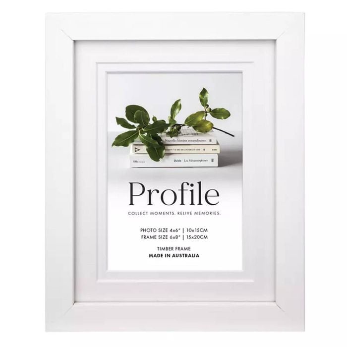 Profile - Elegant Deluxe 4x6/6x8" Photo Frame - White