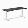 Desky Dual Ergo Edge Sit Stand Desk Wheat Frame 180cm