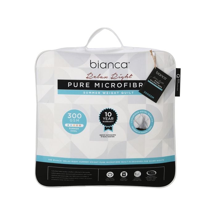 Relax Right Pure Microfibre Quilt 300gsm White - Double Bed
