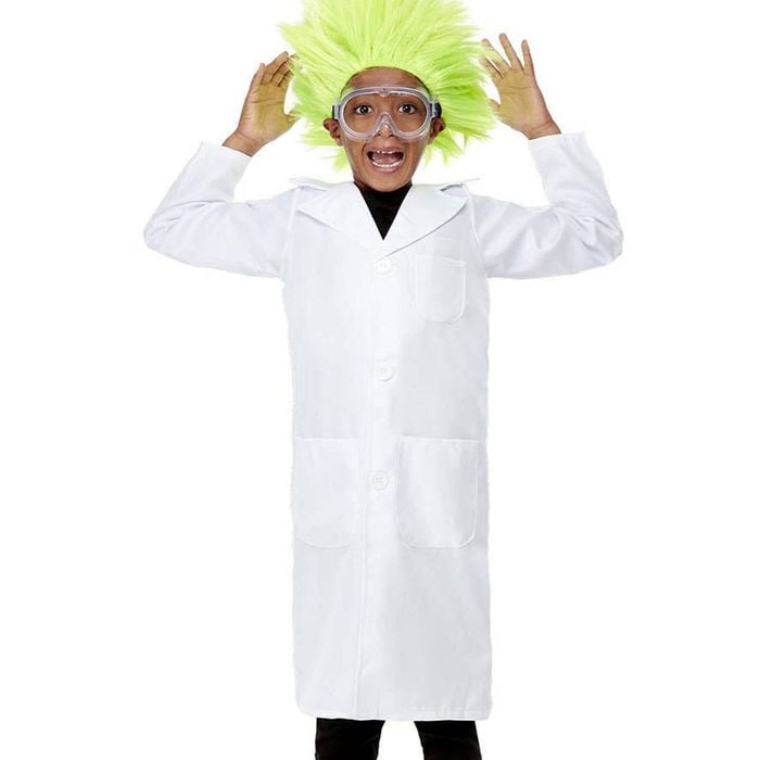 Crazy Scientist Lab Coat Boys Fancy Dress Costume - Small