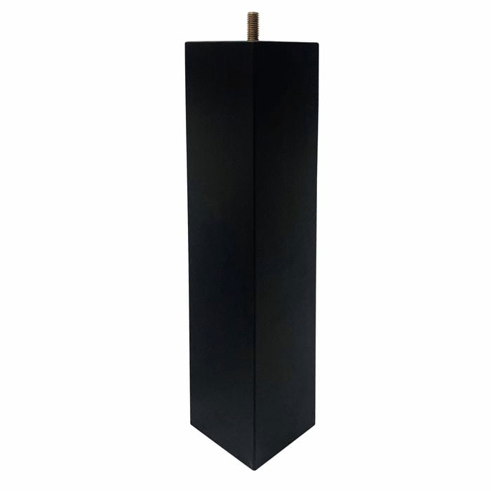 Adoored 73 x 73 x 360mm Black Square Pine Furniture Leg