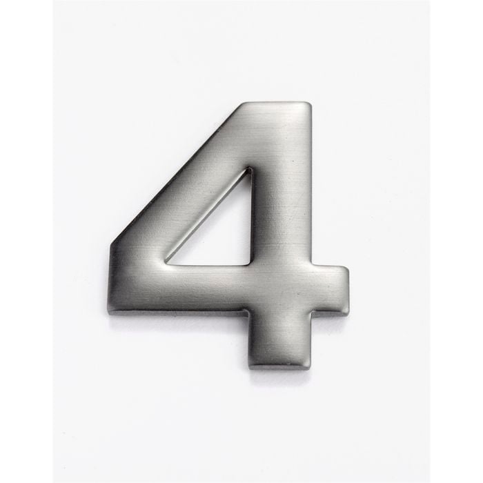 Sandleford Numeral "4" 50mm Self Adhesive Stainless Steel