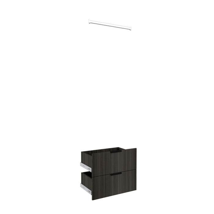 Lugna Storm 2 Drawer 1 Hangrail Insert Kit - Fits 600 x 380mm Cabinet Shell