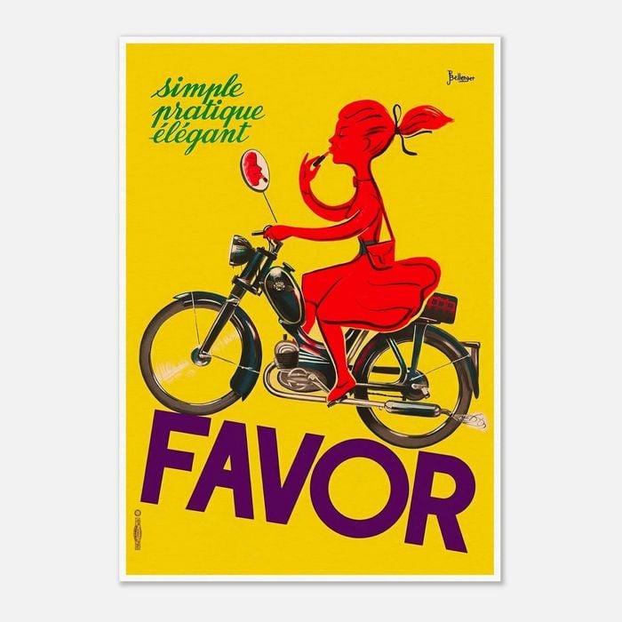 Galrie Charming Favor Lipstick Girl on Bicycle Vintage Poster for Home Décor Art Work, Poster Only, 70 x 100cm (28 x 40inch)