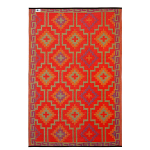 Fab Habitat 120x179cm Orange Lhasa Recycled Plastic Outdoor Rug