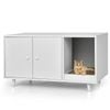 Costway 2in1 Sideboard Cat Litter Cabinet Wood W/scratch Pad White