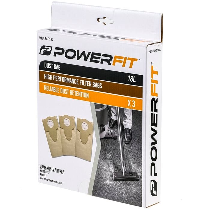 Powerfit 18L Disposable Dust Bag  - 3 Pack