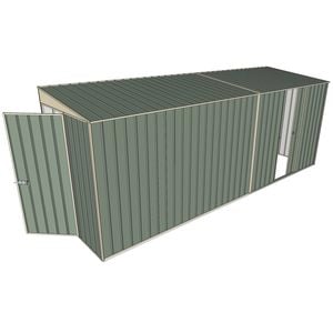 Build-a-Shed 1.5 x 5.2 x 2m Hinged Door Tunnel Shed With Sliding Side Door - Green