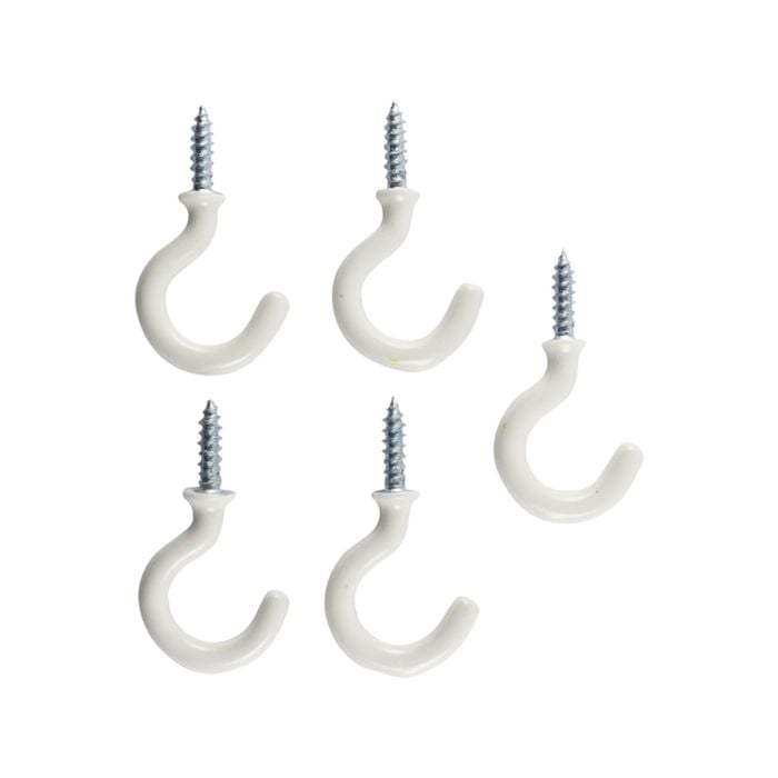 Everhang 13mm White PVC Cup Hook - 5 Pack