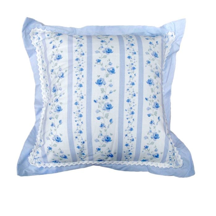 Belmondo 225TC Ashby Rose Blue Square Cushion 40 x 40 cm