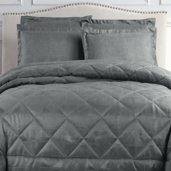 Hotel Living Eli Jacquard Comforter Set Charcoal Queen