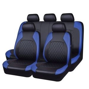 Catzon 9Pcs Car Seat Cover PU Leather Universal Full Set Protector-Blue