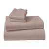 1000 Thread Count Cotton Rich Double Bed Sheet Set 4 Piece, Soft Feel Microfibre Blend, Solid Colour - Linen