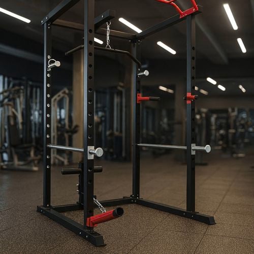 The Adjustable Power Rack is designed for serious lifters and safe solo training