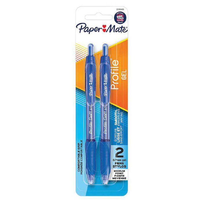 Paper Mate Profile Gel Retractable Pen 0.7mm (2pk) (Blue)
