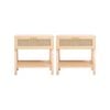 Casa Decor Santiago Rattan Bedside Table Drawers Nightstand Cabinet X 2 Oak