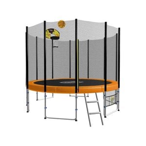 Kahuna Blizzard 12ft Trampoline Orange With Basketball Set