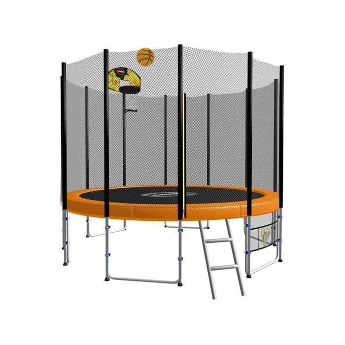 Kahuna Blizzard 12ft Trampoline Orange With Basketball Set