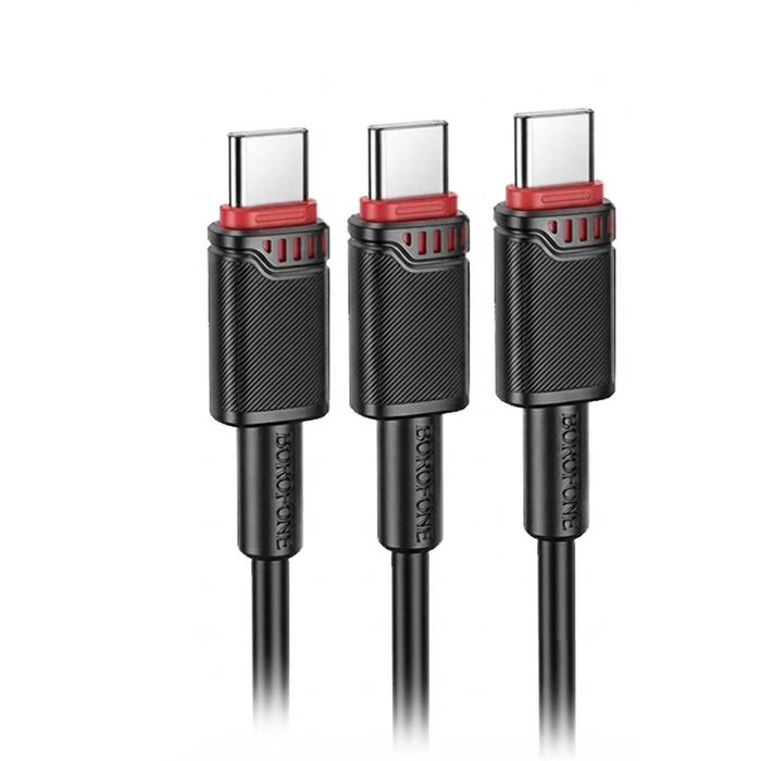 [3 Pack] Borofone 60W 1M PD Type C to Type C Fast Charging Charger Cable Cord