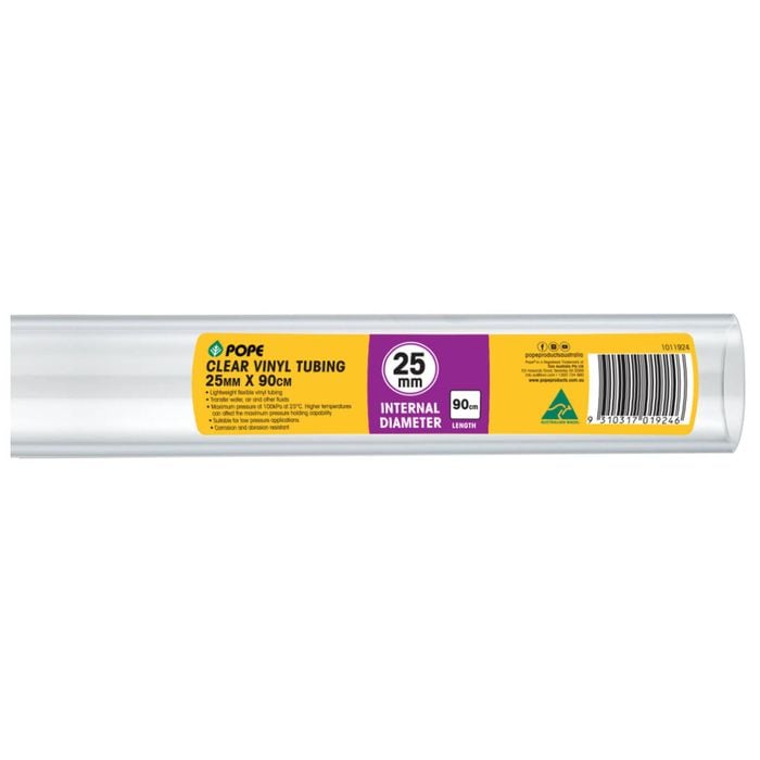 Pope 25mm x 90cm Clear Vinyl Tubing