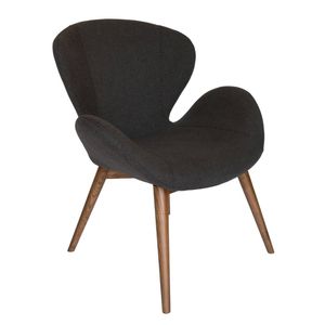 SK Designer Living | Replica Arne Jacobsen Swan Chair | Dark Grey Fabric | Walnut Legs