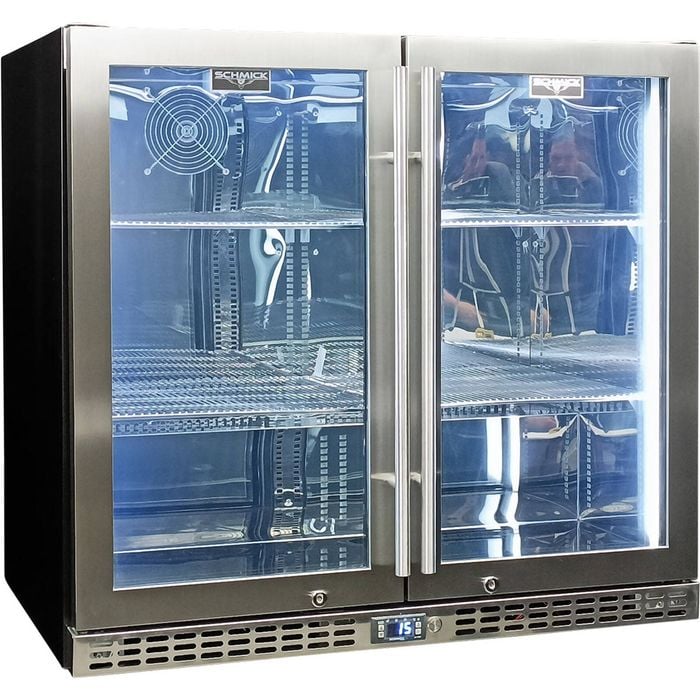 Schmick Stainless Glass 2-Door Bar Fridge - SK246-HD