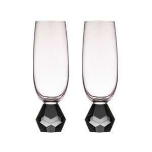Tempa Zhara Set of 2 Champagne Glasses Onyx
