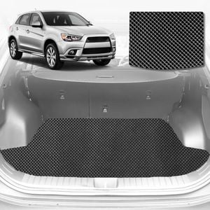 6D Diamond Car Boot Mat for Mitsubishi Outlander (CW/ZG/ZH)2006-2012-(3rd Row seats up/7 seater)-Cargo Mat-Black-Outback GT