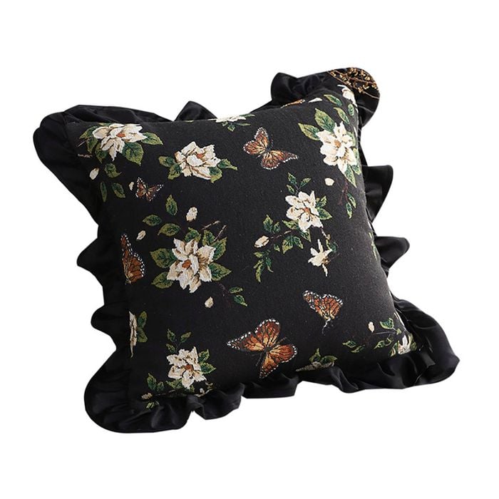 SOGA 45cm Square Vintage Decorative Embroidered Square Throw Pillow
